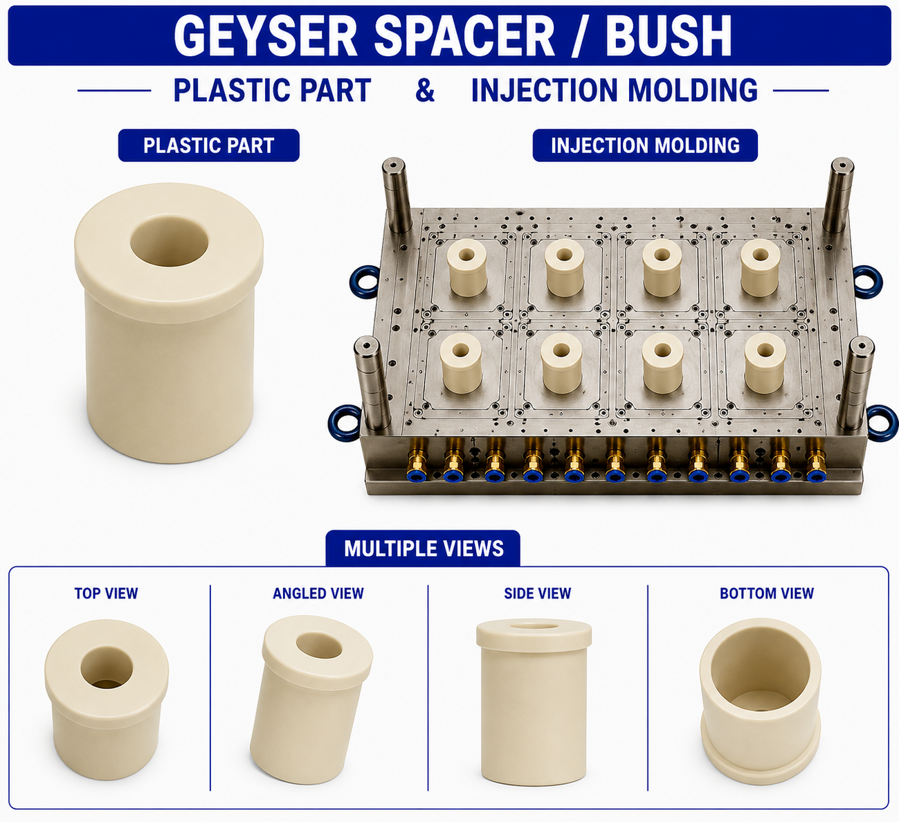 Geyser Plastic Spacer Mould and Moulding Service